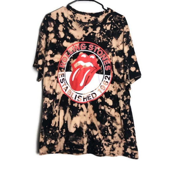 the Rolling Stones Tops - Bleached Rolling Stones Band Tee